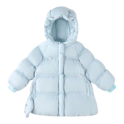 笛莎童装女童羽绒服冬季新款儿童女孩宝宝连帽中长款加厚外套三防