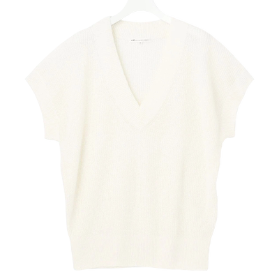 宽松套头短袖亚麻针织衫商场同款