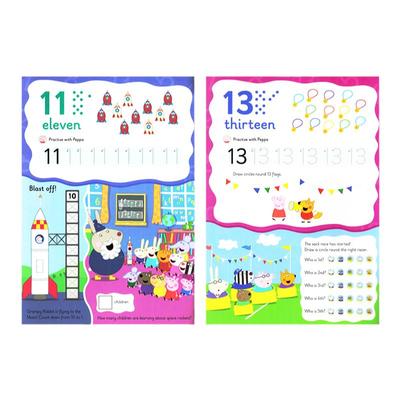 英文原版 Peppa Pig Practise with Peppa Wipe-Clean 小猪佩奇粉红猪两支擦擦笔 可重复擦写6册 绘本 拼写单词书写时间数字擦擦笔