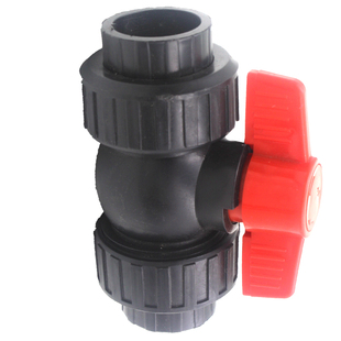 全塑pe双活接球阀 pe水管阀门开关 pe塑芯球阀 20 25 32 40 50 63