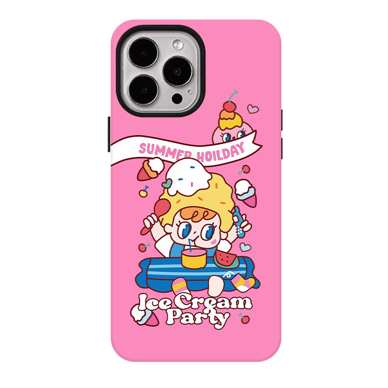 冰淇淋女孩适用苹果17promax手机壳iphone16pro菲林磁吸支架个性华为P80小米15小众vivo防摔保护壳oppo可爱
