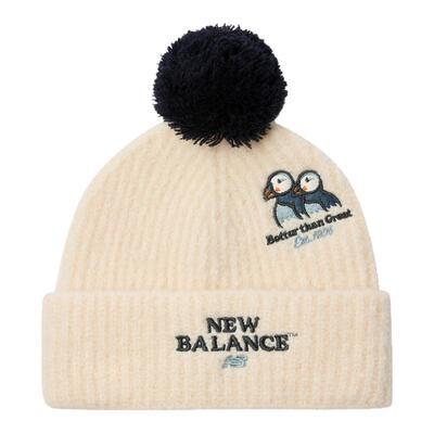 New Balance nb童装儿童男女童新款萌趣刺绣毛球针织帽ND8QF4E083