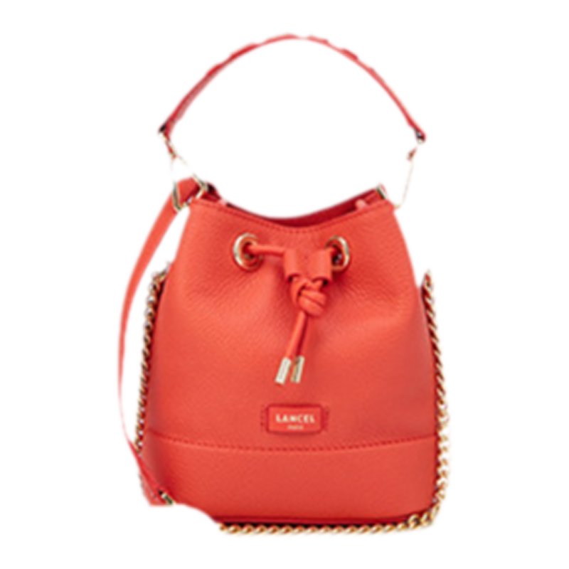 LANCEL/兰姿 Ninon水桶包迷你斜挎包 单肩手提包包女红色真牛皮