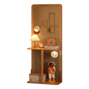 藤编屏风入户正对门玄关隔断客厅穿堂风置物架卧室遮挡床镂空格栅