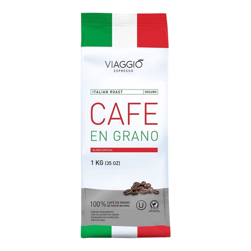 VIAGGIO Espresso 意式烘焙咖啡豆1KG黑可可焦糖风味香醇浓郁香气