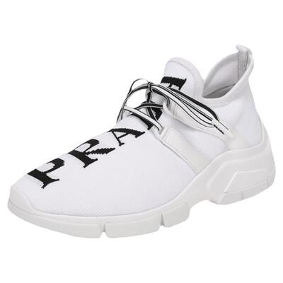 Prada普拉达 女士织物针织运动鞋小白鞋1E344L 3V98 F 015