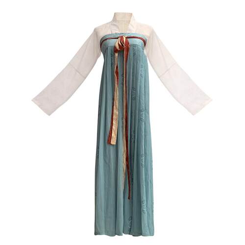 不夜长安原创唐风复原款齐胸一片式印花春夏日常款襦裙套装唐汉服