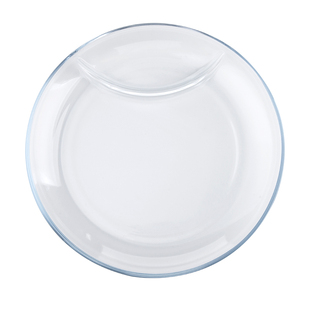 菲内克斯玻璃饺子盘带醋碟家用水饺盘创意装虾盘子带调料专用盘