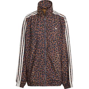 Adidas/阿迪达斯官方正品三叶草女士宽松时尚猎豹印花外套JW7301