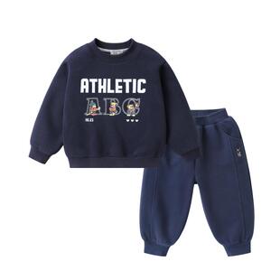 右欧儿童套装春季2025新款童装男童字母卫衣卫裤潮女童上衣两件套