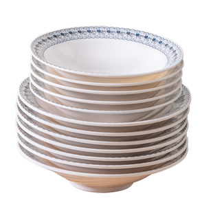 浅口凉皮碗商用早餐仿瓷密胺塑料陕西面皮青花瓷杂酱米皮专用面碗