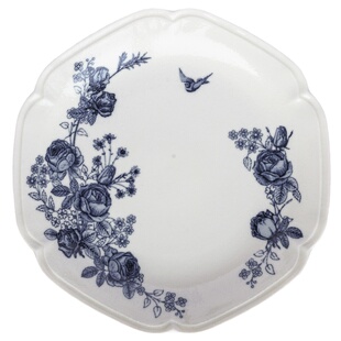 法式中古风陶瓷餐盘进口古典玫瑰系列蛋糕盘子复古下午茶西餐盘