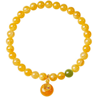 宫里上新蜜蜡手串正品女士天然琥珀黄色手链女款生日新年礼物女生