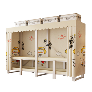 简易布衣柜卧室家用新款一体式免安装出租房用加粗全钢架结实耐用