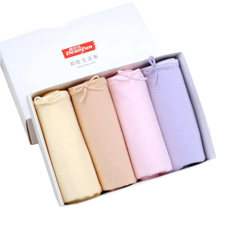 正品蝶安芬纯棉内裤女士简约高腰妈妈裤包臀收腹大码平角裤礼盒装