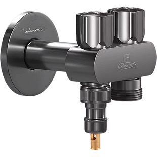 潜水艇加长角阀全铜冷热水阀门开关一进二出三通双出水4分八字阀