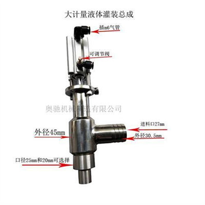 奥驰灌装机总成卧式灌装机配件膏体出料口酱料出料阀不锈钢配件定