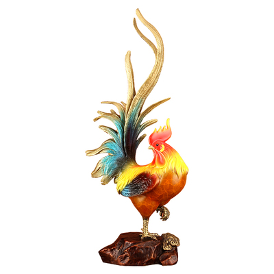 金鸡报喜铜公鸡招财十二生肖摆件