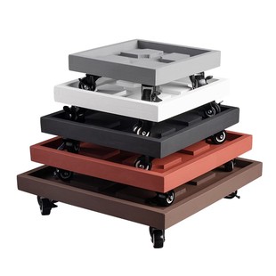 正方形加厚万向轮透气移动花盆托盘四方带轮底座滚轮滑轮花托垫底