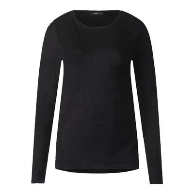 棉弹力套头圆领钻头针织衫