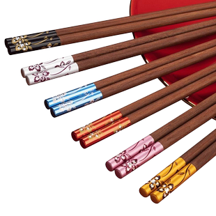 红檀木筷子一人一筷专人专用家用高档实木无漆无蜡家庭分餐红木质