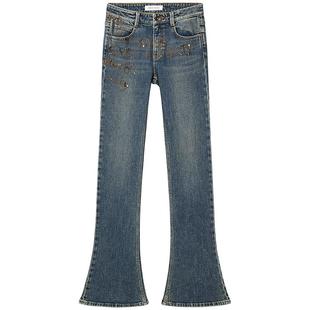 【闪耀派对】杨幂同款Miss Sixty2025冬季新款牛仔裤女烫钻喇叭裤