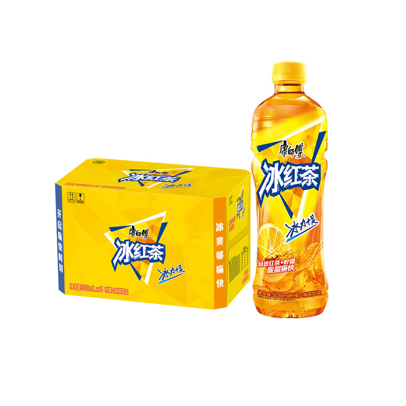 康师傅原味冰红茶柠檬味500ml*15瓶装夏日解渴便携装饮品饮TK