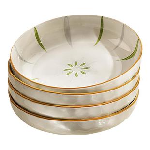 清新盘子家用菜盘2025新款陶瓷碗碟餐具釉下彩餐盘高级感碟子深盘