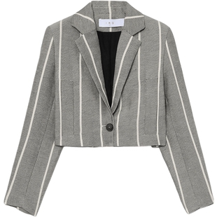 IT IRO女装短款条纹西装夹克新款时尚简约通勤西服外套DUPAXXXM