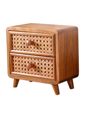 松木储存装饰北欧原木风藤编