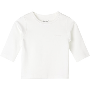考拉蒂尔 婴儿打底衫宝宝纯白色t恤纯棉长袖男童贴身衣服女童上衣
