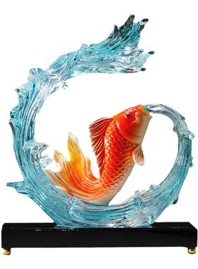 中式年年有余鲤鱼装饰摆件