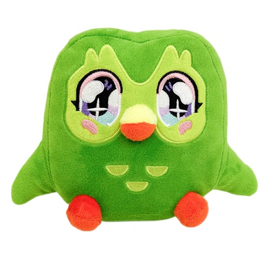 Duolingo多邻国玩偶娃娃外语培训绿色猫头鹰毛绒公仔儿童玩具