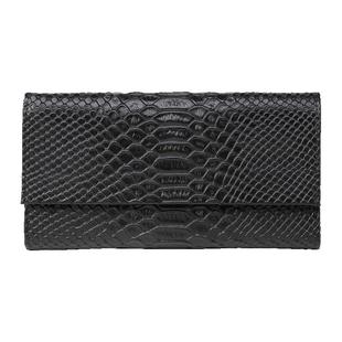 高档真皮鳄鱼纹超薄长款三折钱包简约轻便多卡位卡包大容量大钞夹