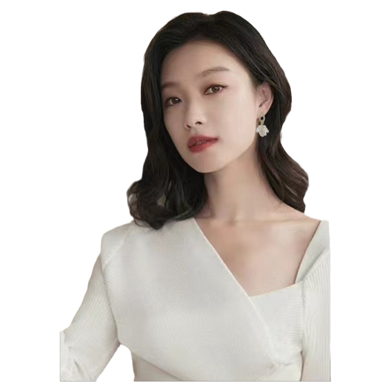 法式白花大耳环女时尚倪妮同款