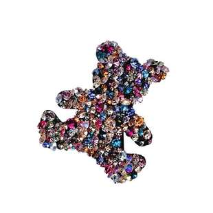 韩版ins 风网红满钻彩钻水钻小熊ＢＢ夹掰掰夹子发夹边夹留海夹