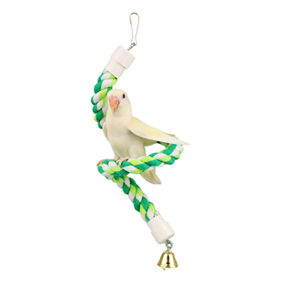 鹦鹉棉绳玩具 鸟攀爬绳索 棉绳秋千 站杆爬梯 旋转梯 啃咬玩具