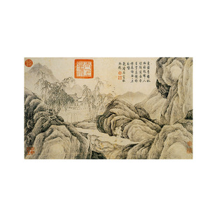 明唐伯虎唐寅山水人物画册名家人物山水画高清微喷复制临摹画稿