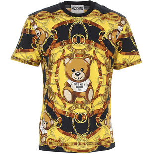 moschino/莫斯奇诺男士网球穿搭休闲小熊短袖T恤 J0707 5240