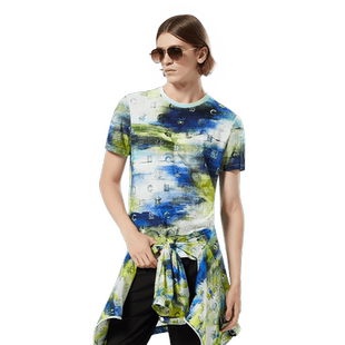 【定制扎染提花】CNC男装奥莱花版蜘蛛印花春夏轻奢圆领短袖T恤男