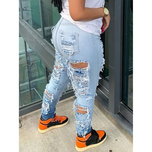 C 13242 High Waist Stretch Jeans 高腰牛仔裤 欧美跨境