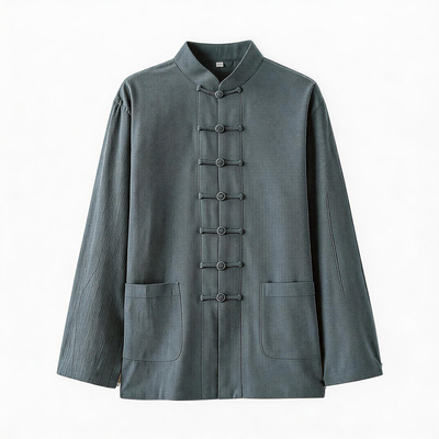 春秋棉麻长袖衬衣居士服唐装