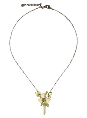 梵高艺术家系列白玫瑰花朵项链