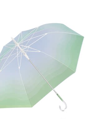 渐变色自动透明雨伞高颜值