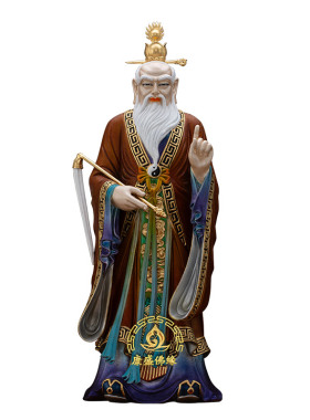 纯铜冰金彩太上老君神像家居摆件