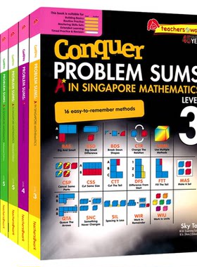 新加坡数学 SAP Conquer Problem Sums A In Singapore Mathematics 小学3-6年级 数学解题技巧练习册 攻克系列 英文原版进口教辅