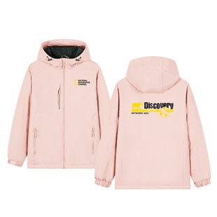 美国国家地理夹克摄影协会旅游户外频道连帽一体绒男女冲锋衣外套