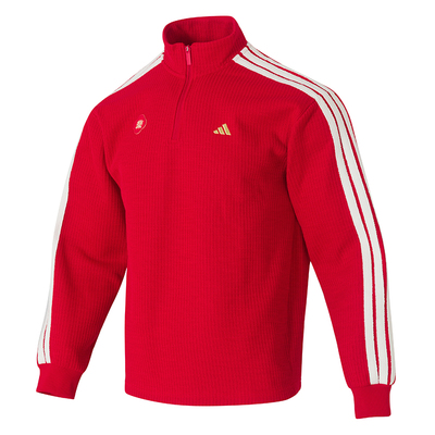 阿迪达斯卫衣男宽松半拉链套头衫