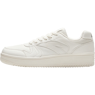 安踏厚底板鞋男子冬季学生低帮时尚轻便休闲鞋增高复古运动小白鞋