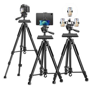 剋米直播支架手机专用落地式相机三脚架多功能直播设备全套户外直播拍摄手机架子多机位带补光灯带置物托盘